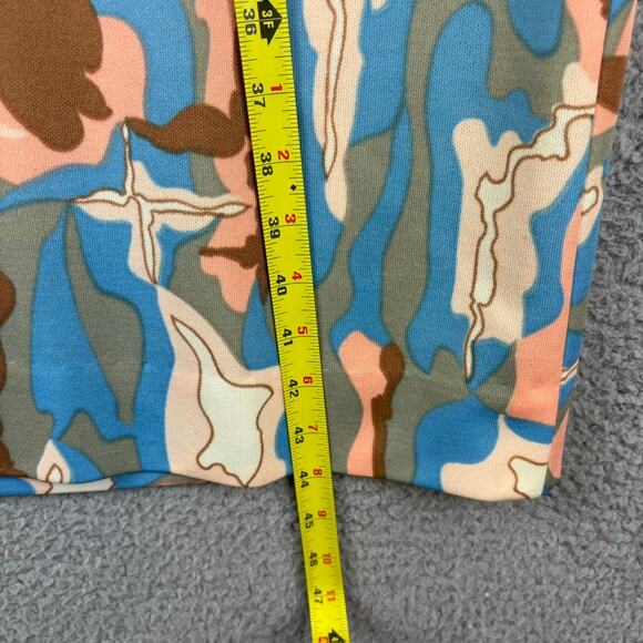 VTG MCM Dress Large Tumbleweeds 60s 70s Retro Pockets Artsy Pink Blue 40" chest - Picture 8 of 11